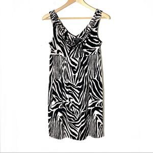 I.N.C. International Concepts empire waist zebra print slip on dress sz small S
